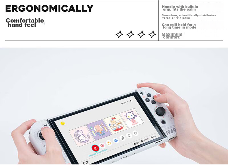 Защитный чехол для Nintendo Switch OLED, дизайн "Лунная программа", твердый, с прямым подключением к базе, съемный, противоскользящий, белый