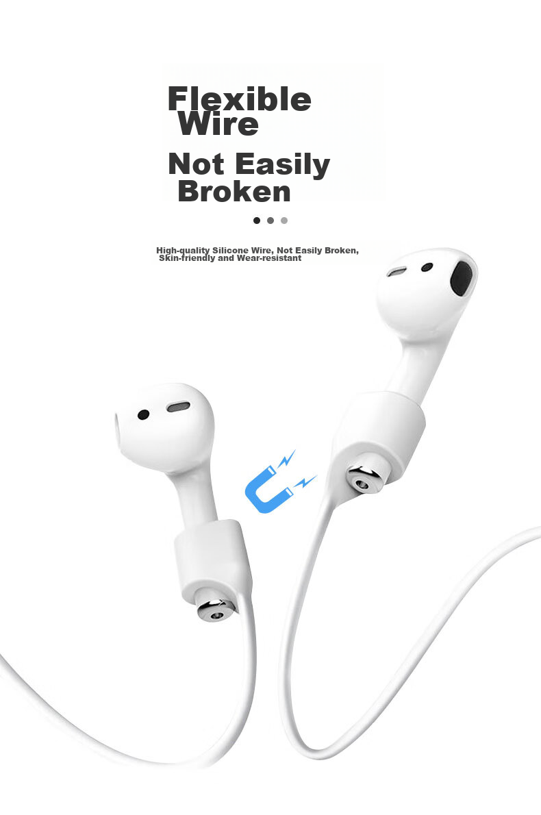 Магнитный противоскользящий ремешок KMaxAI для Apple AirPods 4/3/2 Pro, для беспроводных наушников, черный