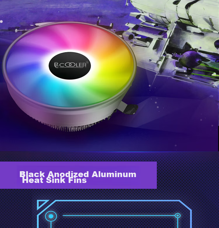 Кулер для процессора PCCOOLER Big White Shark PRO, многоплатформенный, SRGB подсветка, низкопрофильный, с термопастой