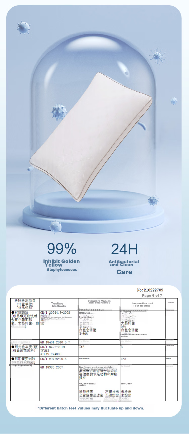 Подушка FUANNA Hotel Pillow Fiber Soft Pillow, 70x45 см, 1 шт.