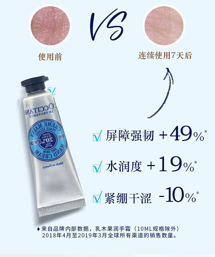 欧舒丹甜蜜樱花&乳木果香氛润手霜10ml*3（随机发货）