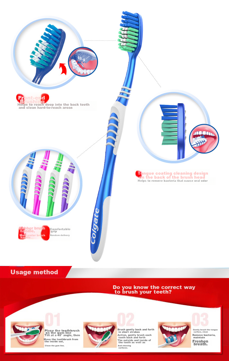 Зубная щетка Colgate Ultra Clean, средняя жесткость, 18 штук