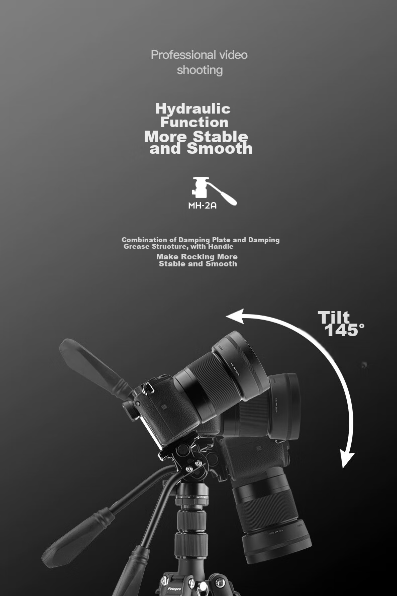 Штатив Fotopro MH-2A, мини-гидравлический, портативный, металлический, для видеосъемки, оранжевый