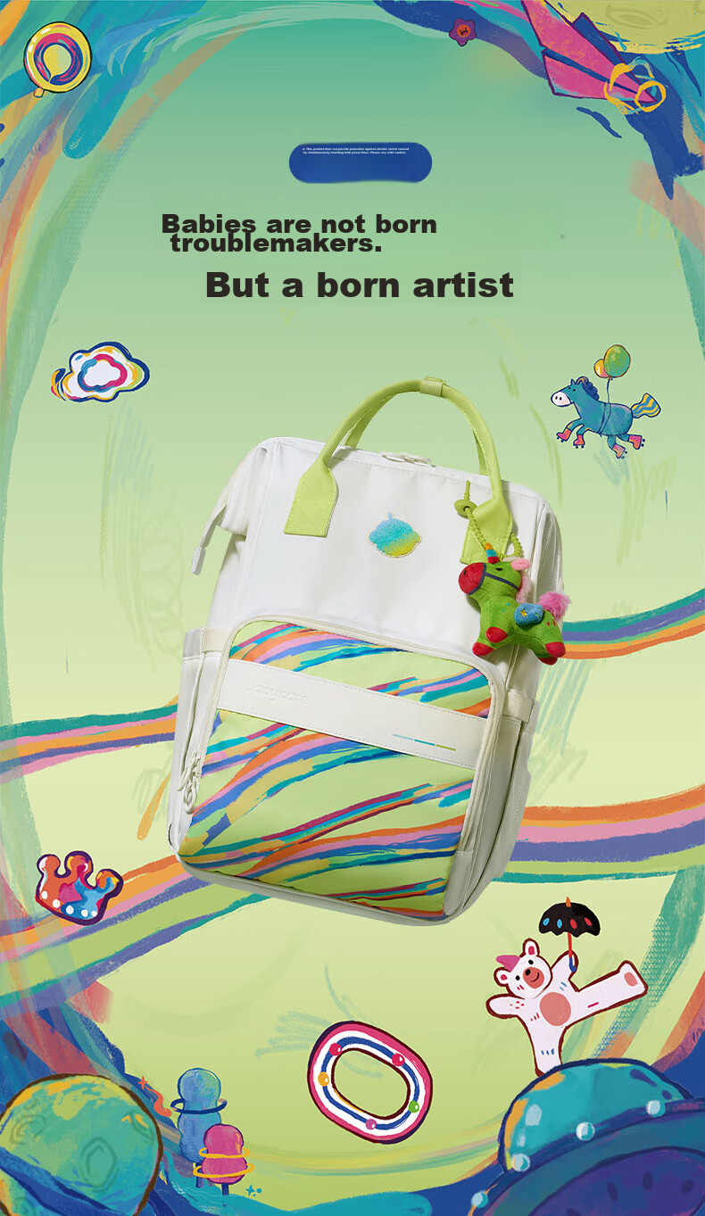 Рюкзак-переноска для детей Babycare Mommy Bag, многофункциональный, вместительный, для мам, с отделением для бутылок, серый