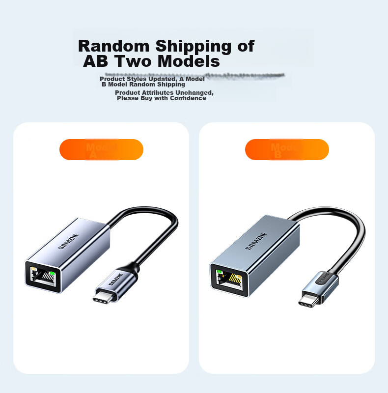 SAMZHE Type-C Gigabit Ethernet Adapter, RJ45 Network Port Converter, Compatible with Apple 15 MacBook And Microsoft Laptops, External Aluminum Alloy Adapter HWK01