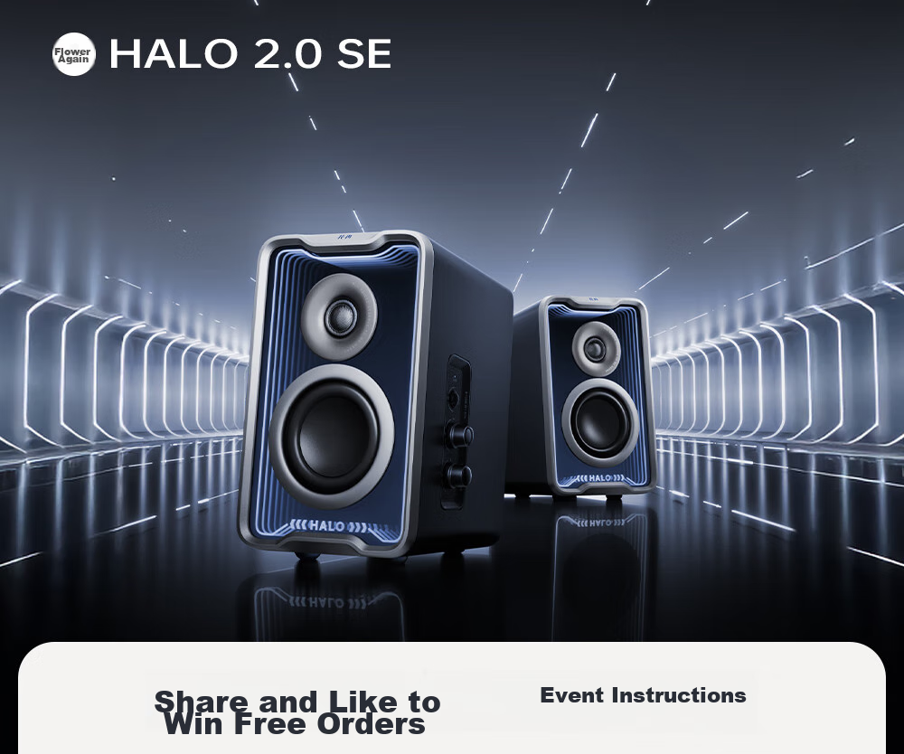 Портативная колонка Edifier Halo 2.0 SE, Bluetooth, USB, AUX, с подсветкой, белая