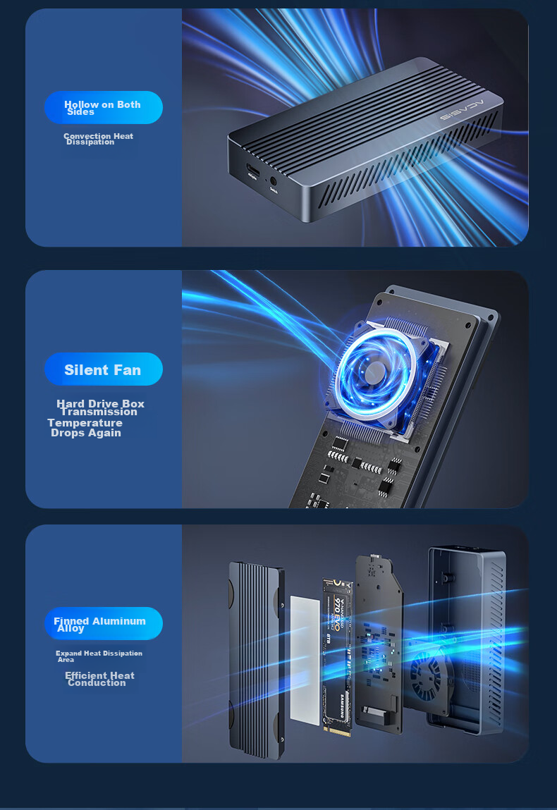 Внешний корпус Acasis TBU405ProM1 USB 4.0 NVMe M.2, 40 Гбит/с, Thunderbolt 5/4/3, для Apple Mac Mini, ноутбука, SSD
