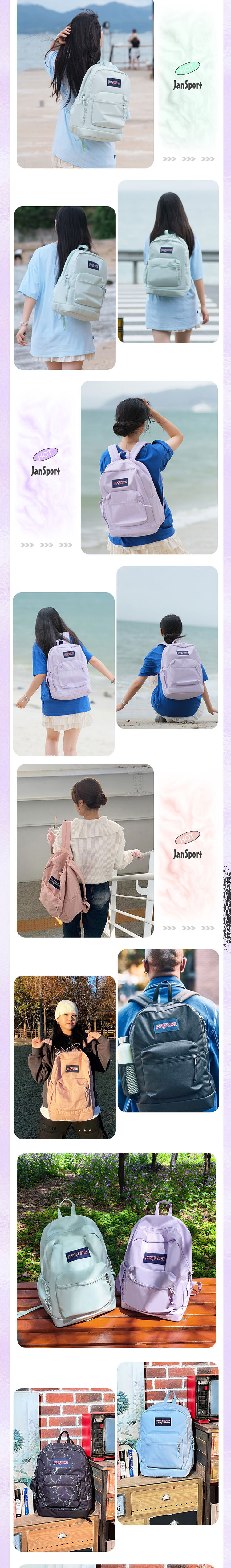 Рюкзак JANSPORT Lightweight Backpack для мужчин и женщин, студенческая сумка для ноутбука, 7ZNZ5M9, Twilight Purple