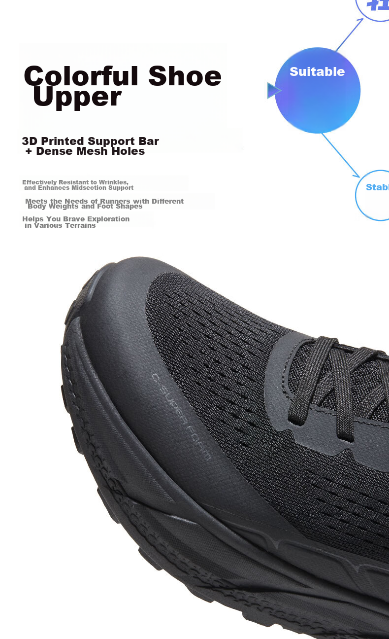 Мужские кроссовки CAMEL All-Terrain Cloud-Chasing, беговые, размер 41, цвет Phantom Black