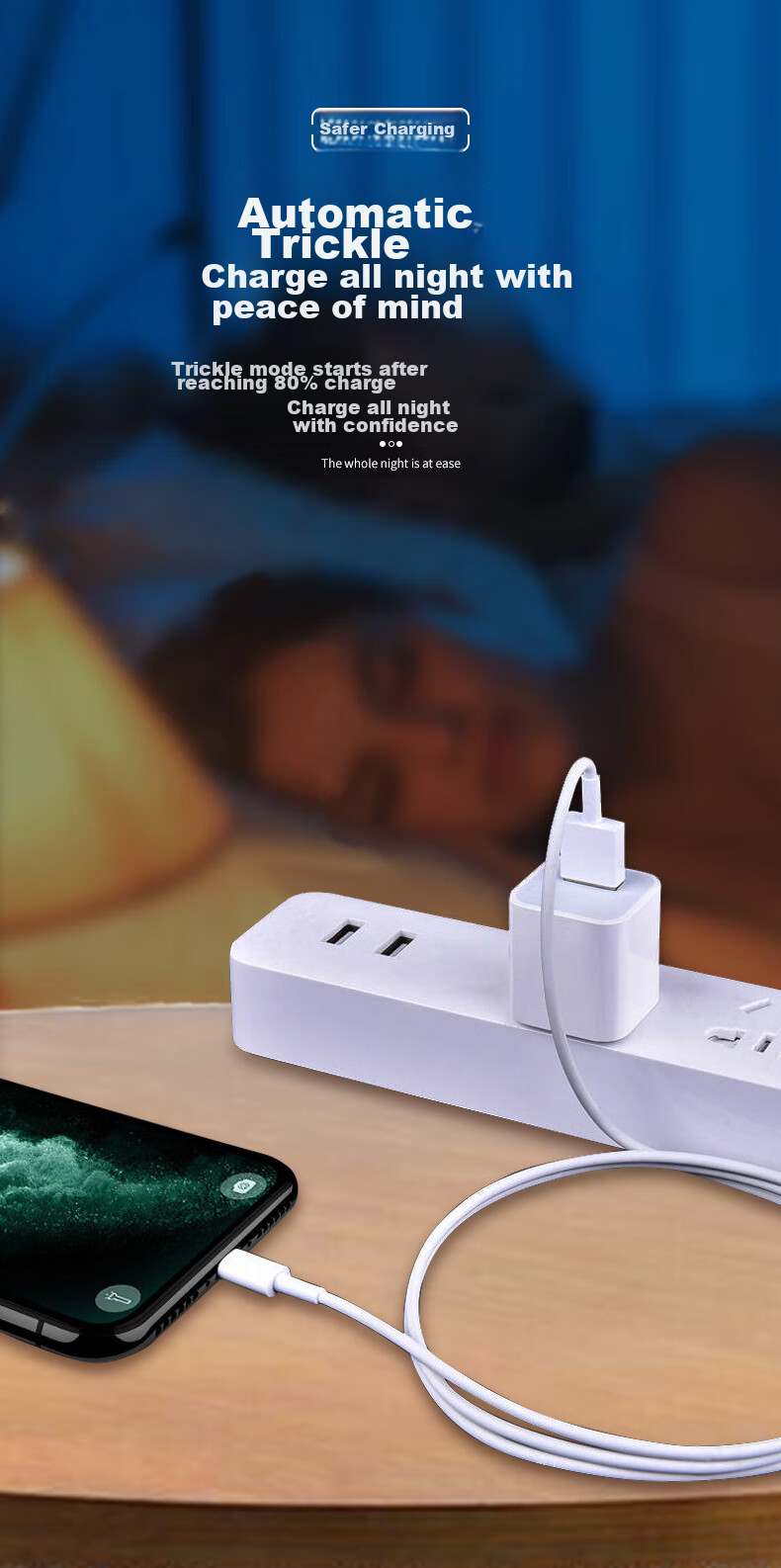 Кабель Chaofan для Apple Lightning, 0.25 метра, белый, для быстрой зарядки iPhone 14/13/12/11/X/8/7/6/Plus, наушников, USB-зарядного устройства