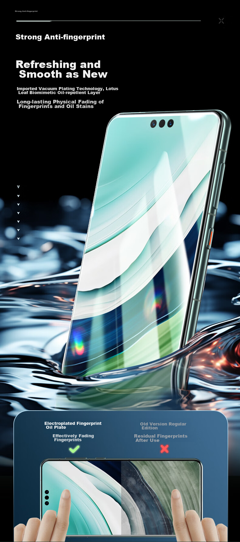 Защитная пленка LLUNC для Huawei Mate60Pro/Mate60pro+/RS, микрокристаллическая керамическая пленка с полным клеем, защита от отпечатков пальцев, 2 шт.