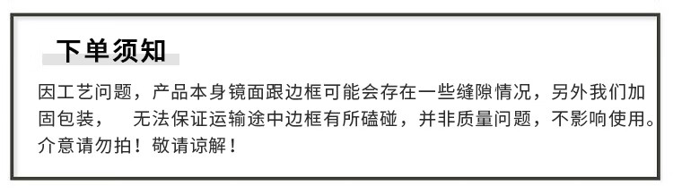 安尔雅 穿衣镜子贴墙直播非落地壁挂全身镜拉丝工艺圆角款40*150高贵香槟金