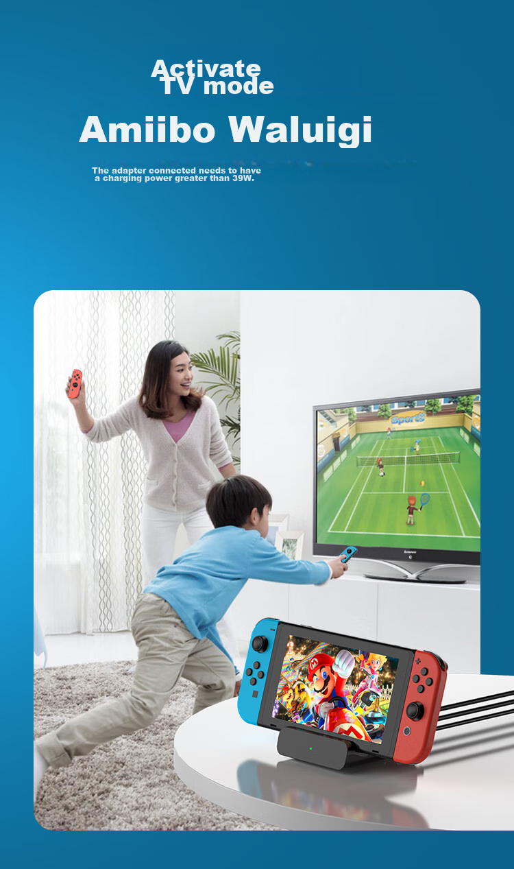 Магнит NEWDERY для Nintendo Switch, портативная док-станция, зарядное устройство NS, кабель для зеркалирования экрана OLED, подставка для зарядки консоли, настольная подставка для игровых консолей Lite