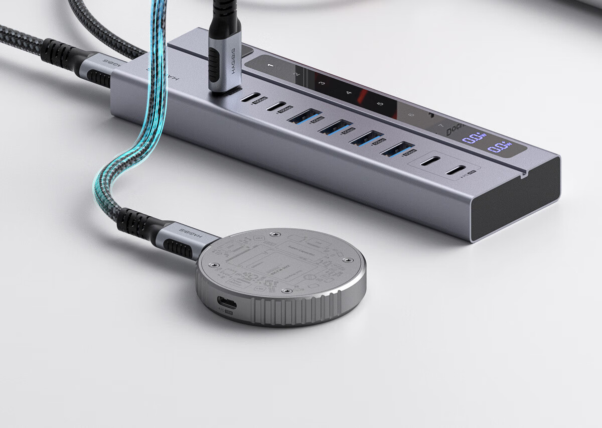 Хаб Hagibis Type-C, док-станция 9-в-1 с PD зарядкой, USB 3.1/3.0/2.0, HDMI, Ethernet, SD/TF кардридер, аудиовыход, для MacBook и других ноутбуков