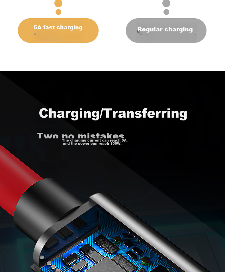 Кабель Trendsetter Type-C to Type-C, 120W/100W, угловой, для быстрой зарядки Red Magic 8/7/7s/6s/pro/5s/5g/3/3s, 1 метр, красный