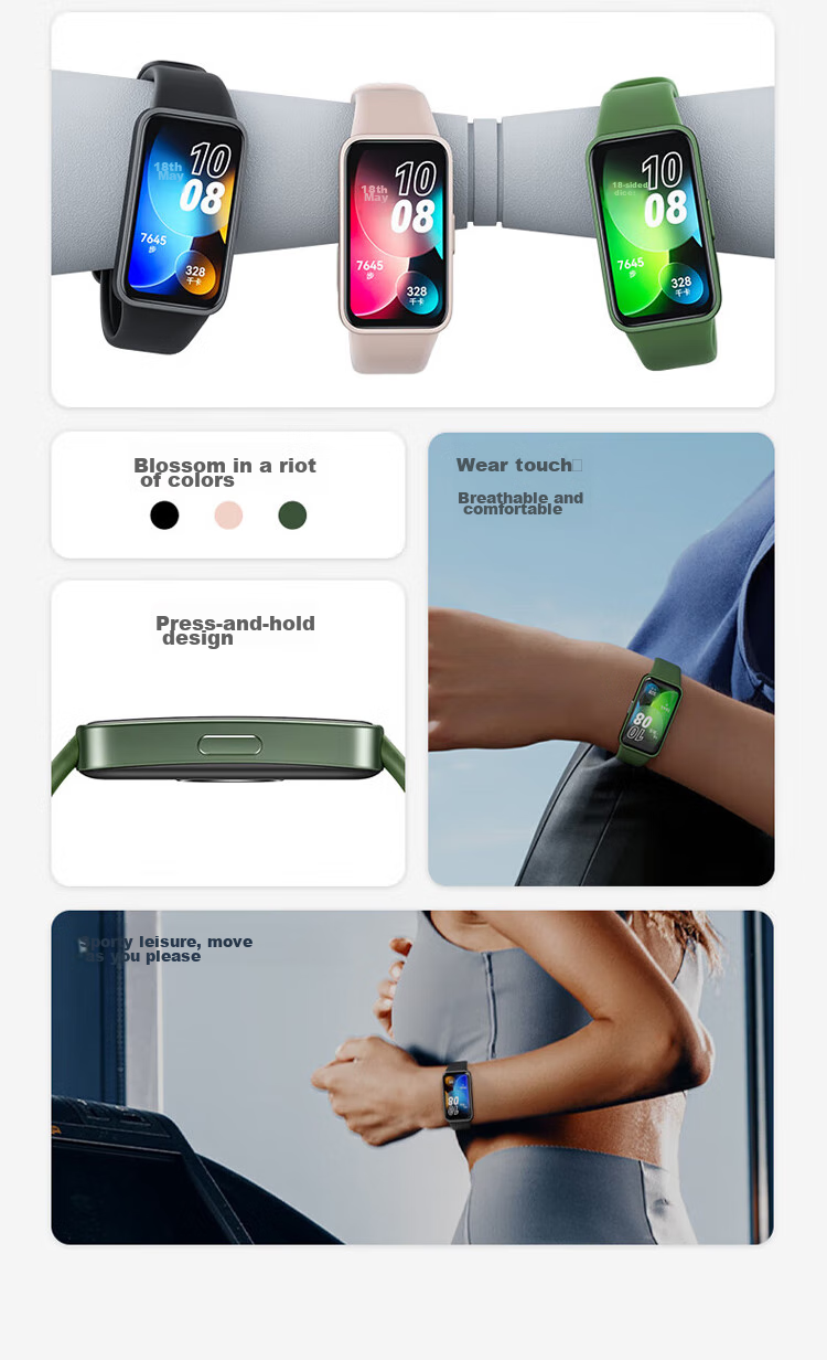 Ремешок CHENSONG для Huawei Band 8/9/10, силиконовый, черный