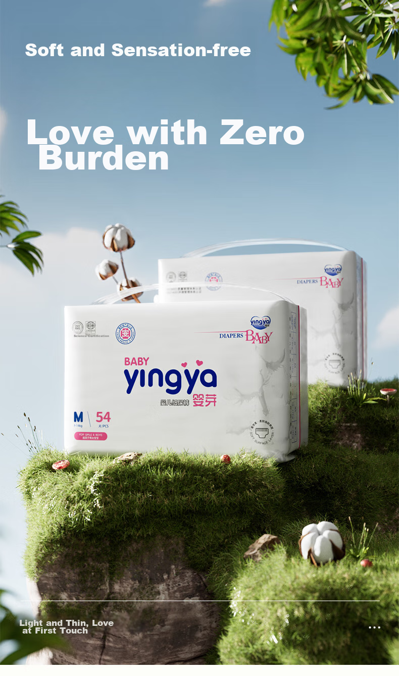 Подгузники YINGYA M, 2 упаковки, 108 штук [4.5-8кг], ультратонкие и сухие, для мальчиков и девочек