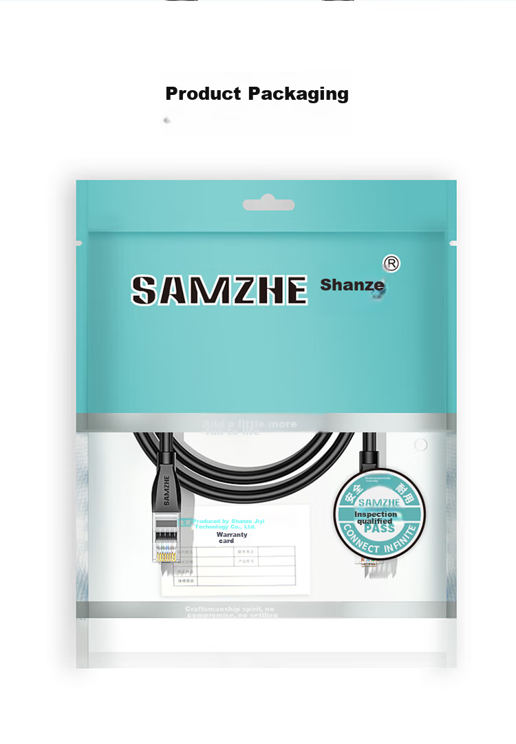Сетевой кабель SAMZHE Cat6 Gigabit, медный, для компьютерных и домашних сетей, 10 метров, черный