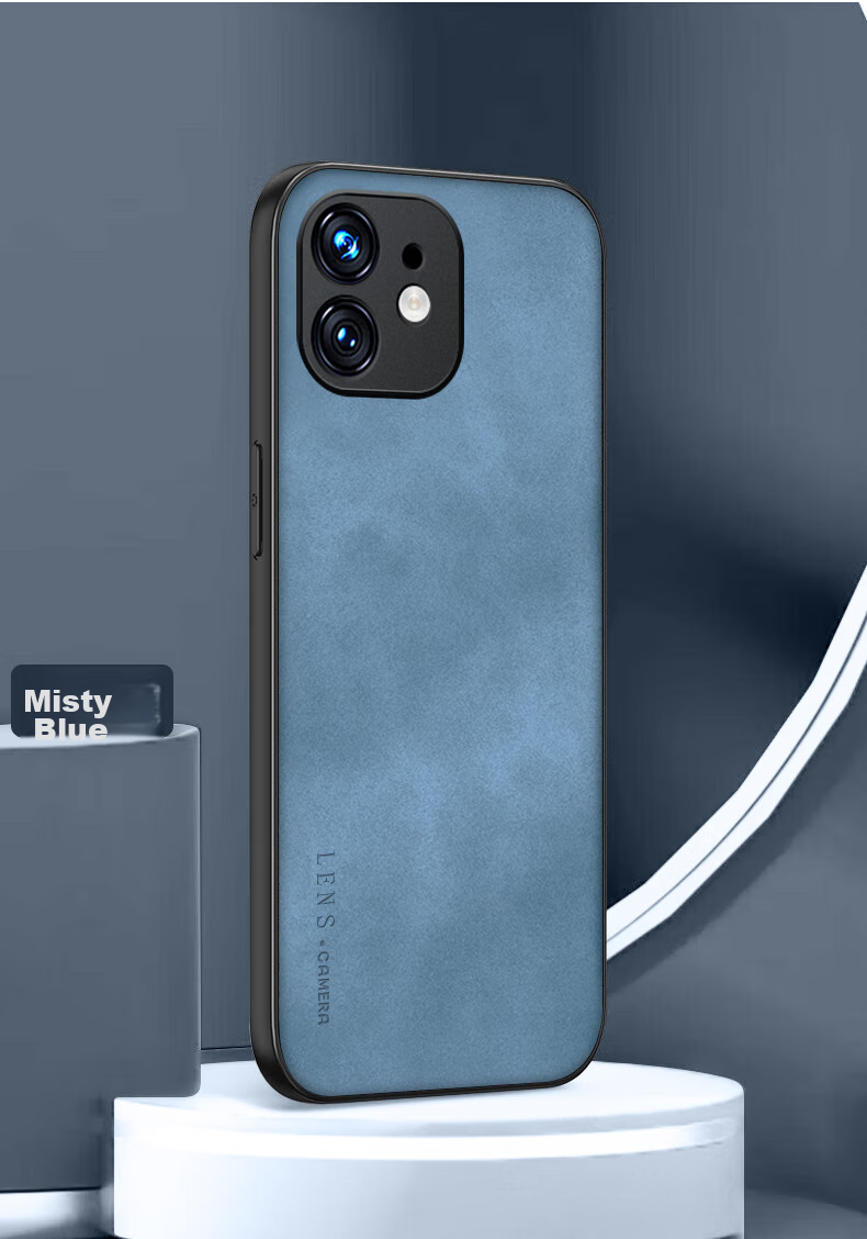 Чехол для Apple iPhone 12 SHIYONG, из натуральной кожи, синий