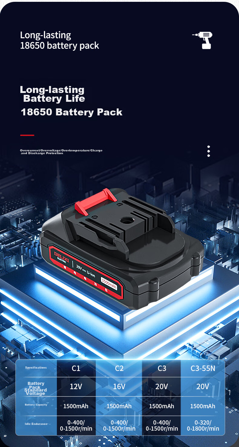 Аккумуляторная дрель DELIXI ELECTRIC, многофункциональный бытовой инструмент ED-C1, 12В, одна батарея, одно зарядное устройство