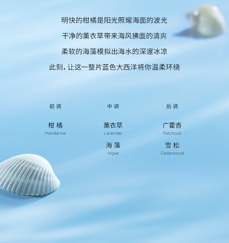 SCENT LIBRARY气味图书馆大西洋淡香水50ml持久留香男士节日生日礼物送男女友