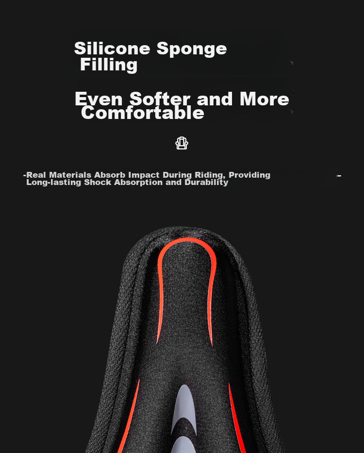 Велосипедное седло Move Iron, универсальное силиконовое, для горных и шоссейных велосипедов, с мягкой набивкой, черное с красным, версия с задним фонарем