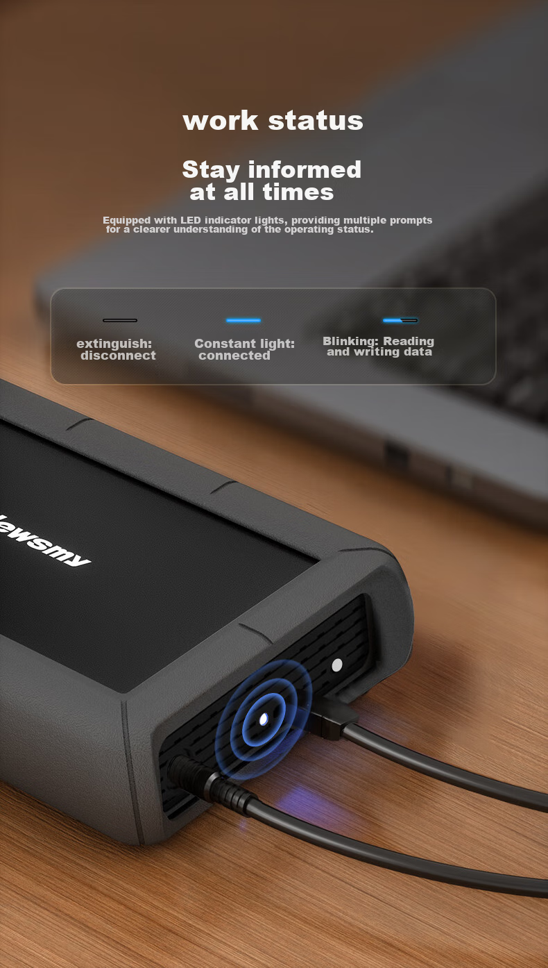 Портативный жесткий диск Newsmy Xingji Series, 3.5 дюйма, настольное хранилище, Type-C USB 3.1, 4 ТБ, черный