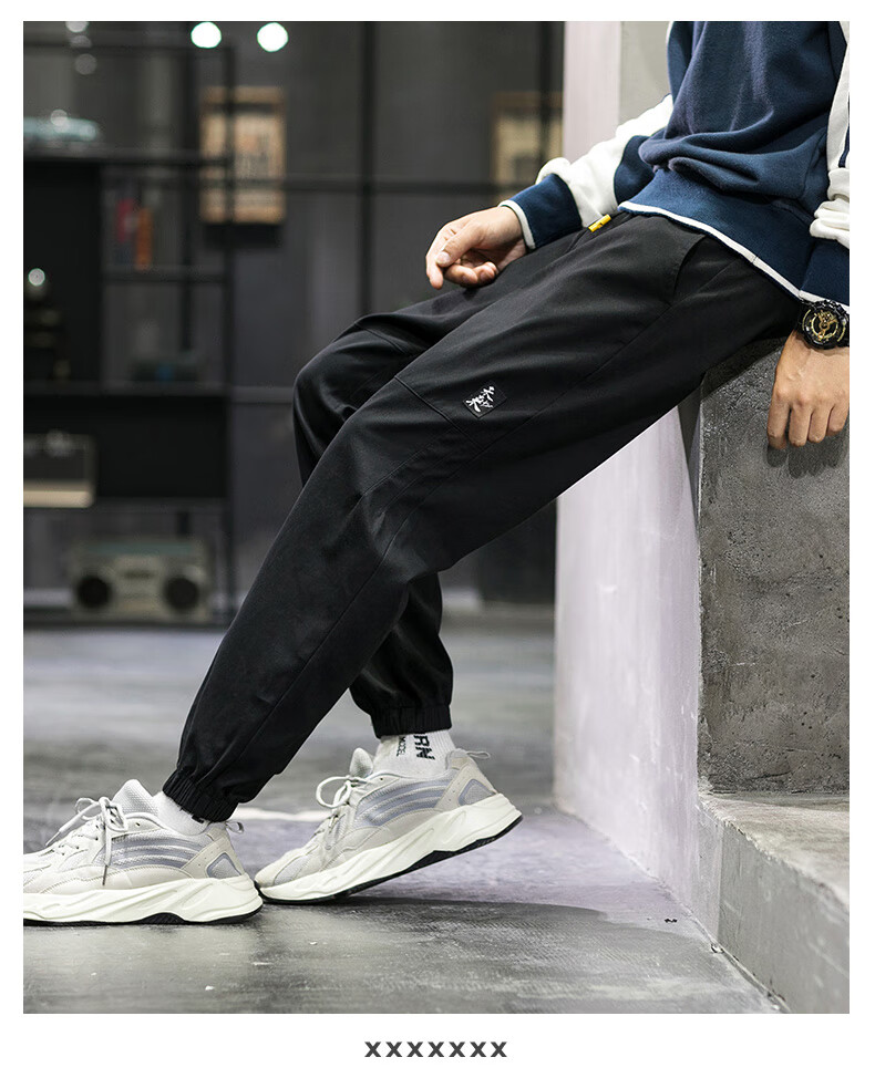 Мужские брюки MMOPTOP American-Style Trendy Joggers, весна-осень, винтажные, из чистого хлопка, карго, спортивные, повседневные, укороченные штаны, 506, темно-серый, XL