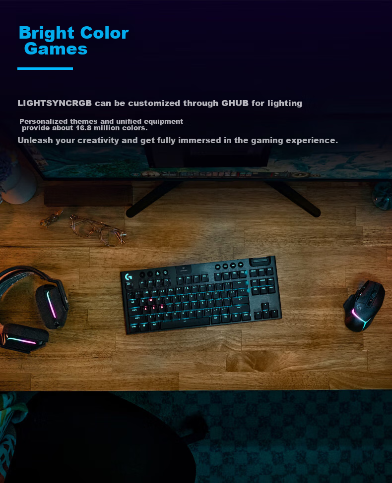 Игровая механическая клавиатура Logitech G G915 X LIGHTSPEED TKL с низким профилем, беспроводная, белая, коричневый переключатель