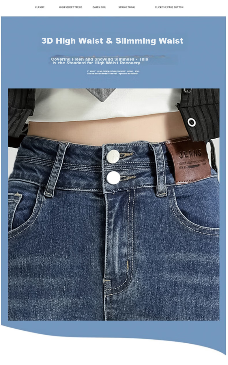 Джинсы Jeanswest женские, осенний винтажный стиль, модные, слегка расклешенные, с высокой талией, черные, размер M