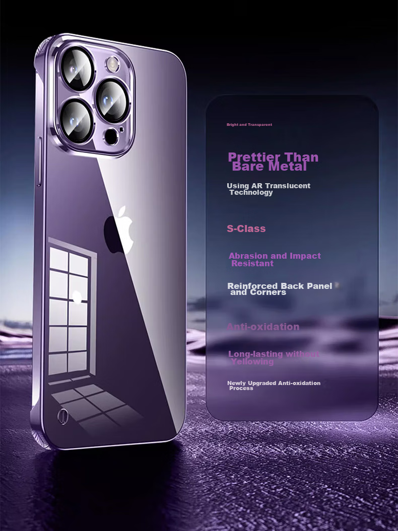 Чехол для iPhone 13 Pro Hongzhuo, прозрачный, с электроplated ободком, противоударный, с защитой от падений, черный графит