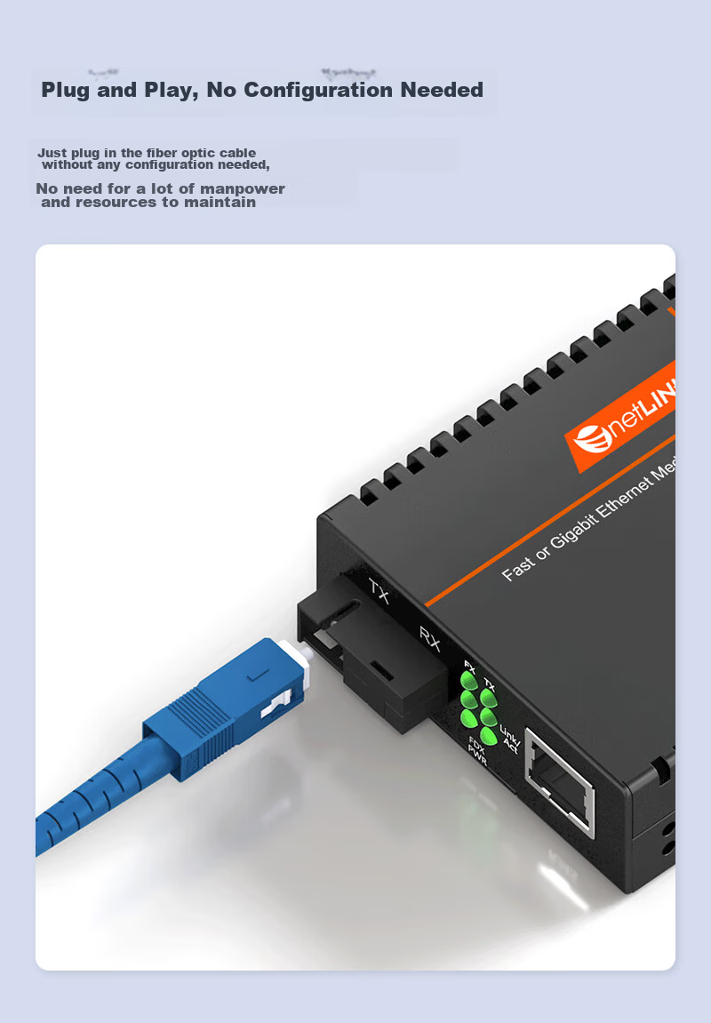 Сетевой медиаконвертер NetLINK HTB-GS-03/20AB-LED, Gigabit Ethernet, одномодовый, 20 км, SC