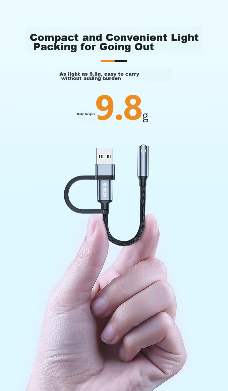Внешняя звуковая карта BIAZE Type-C/USB, с ЦАП, для подключения к ПК, ноутбуку, телефону, конвертер 3.5 мм для наушников, микрофона, динамиков