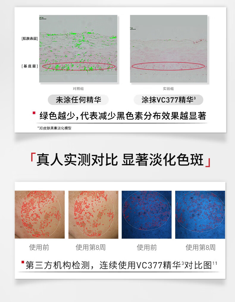 城野医生VC377美白精华18g 提亮肤色淡化斑点痘印早c晚a 护肤品 新年礼物