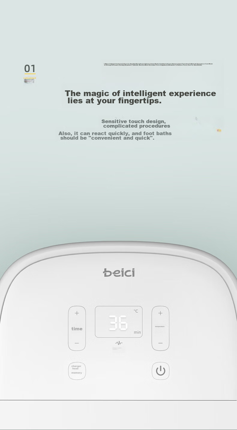 Ванночка для ног Beici BZ305C1 с подогревом и массажными роликами, 8 л, белая