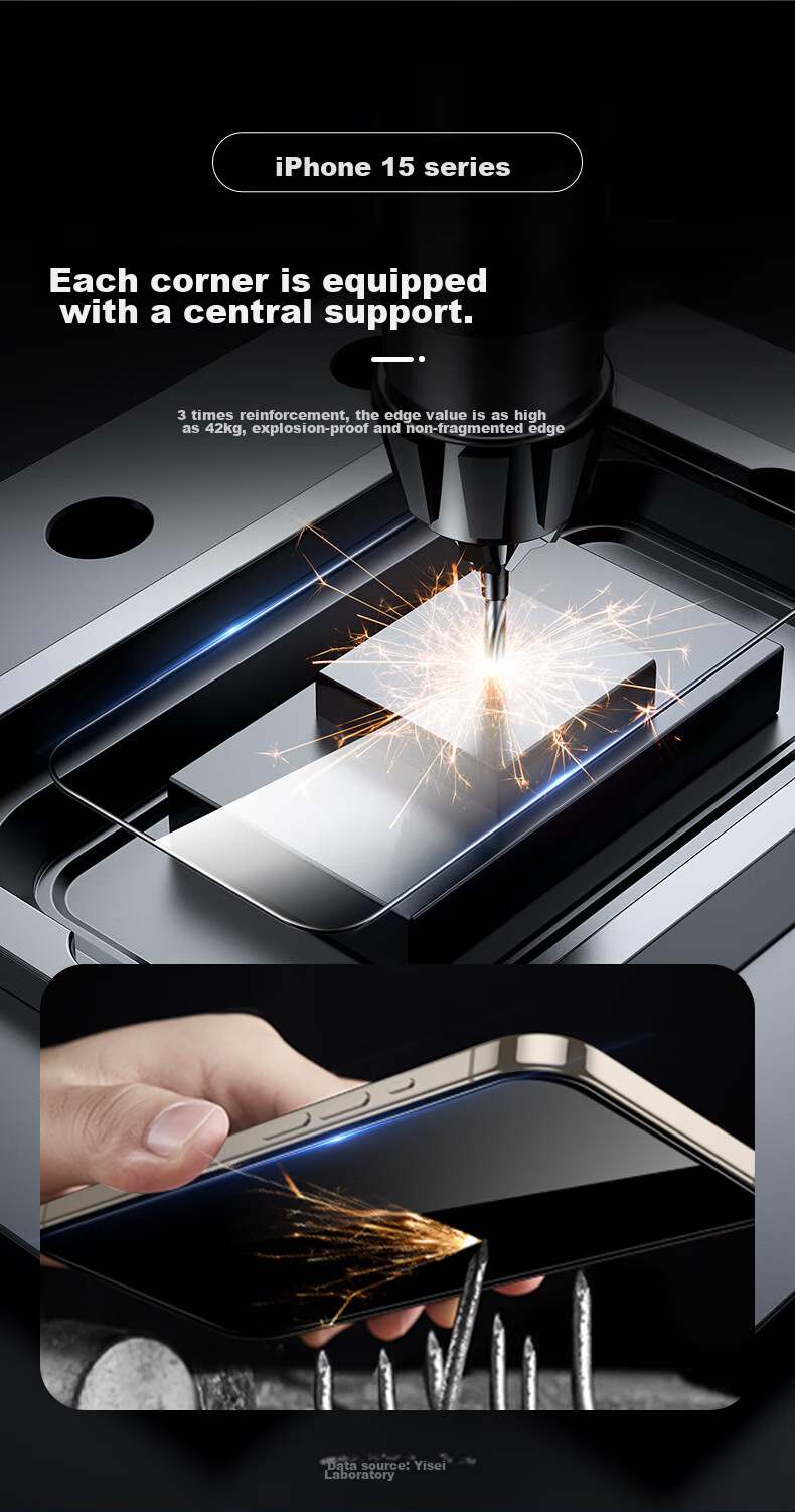 Защитное стекло ESR для iPhone 15 Pro Max, полное покрытие, антиотпечатки, HD, 2 шт.