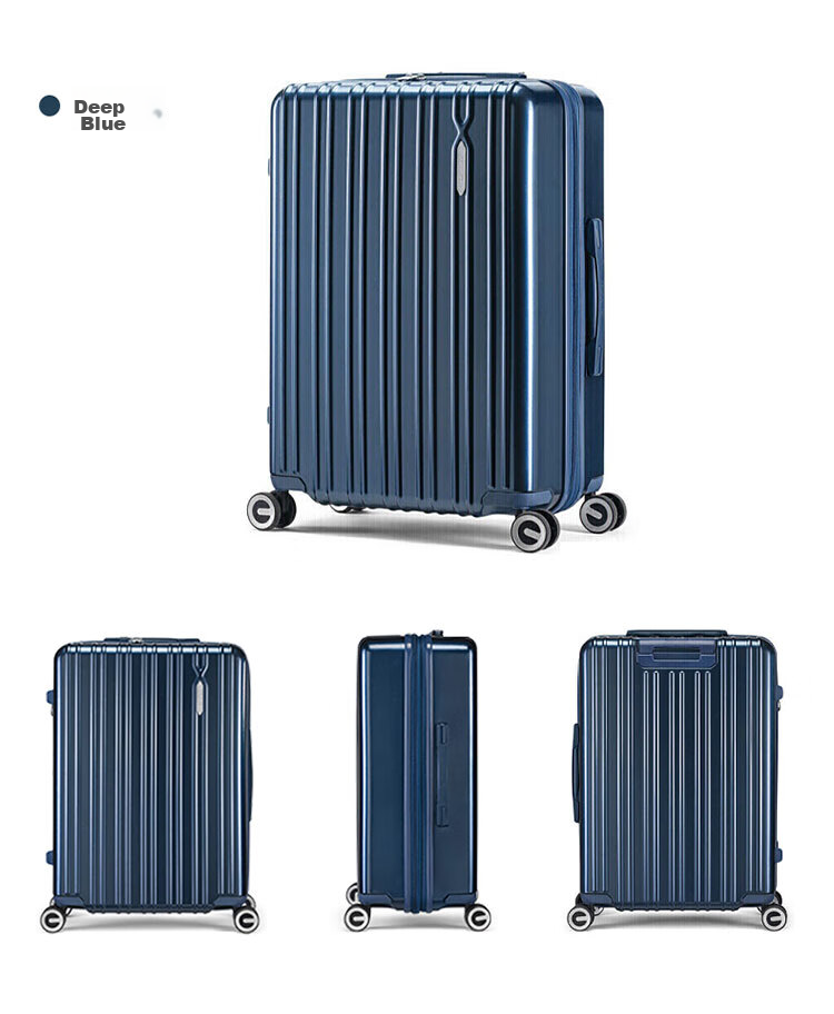 Чемодан AMERICAN TOURISTER, 28 дюймов, большой вместимости, с расширением, кодовым замком, колесами-самолетами, синий