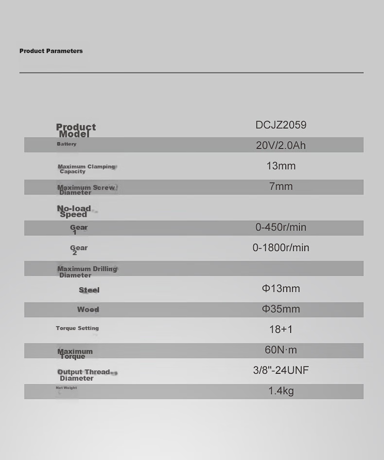 Аккумуляторная дрель-шуруповерт Dongcheng 20V DCJZ2059D, бесщеточная, с одним аккумулятором