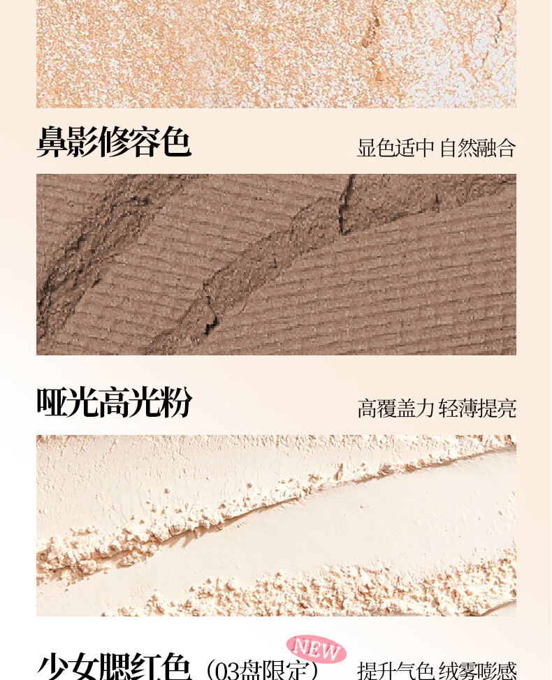 唯资（VEECCI）四色修容盘高光修容一体综合盘提亮侧影泪沟初学者女V01#椰奶棕