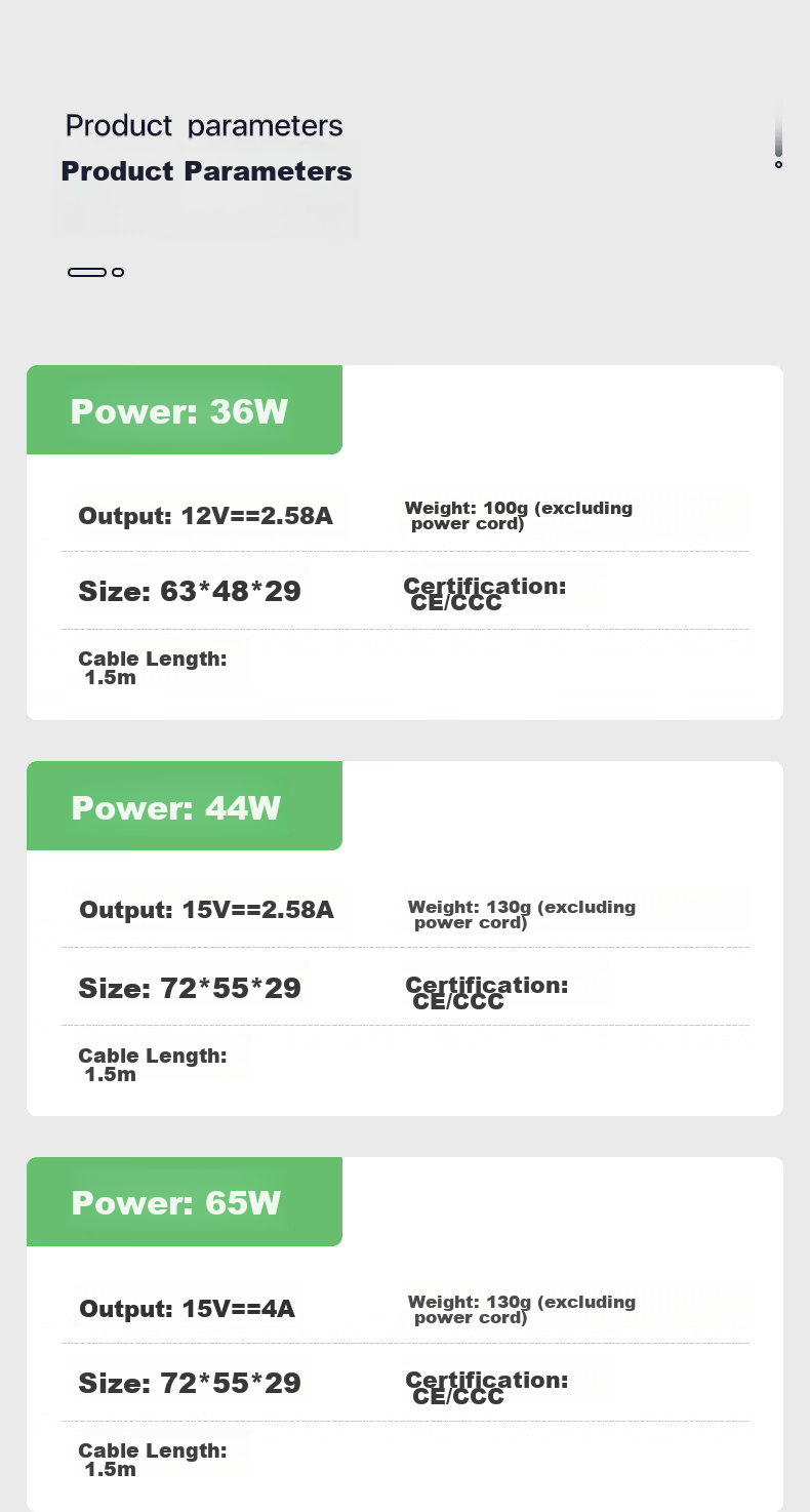 Зарядное устройство Elei для планшетов и ноутбуков Microsoft, 15V 2.58A 44W, магнитный коннектор, совместимо с Surface Pro, Laptop, Book, Go