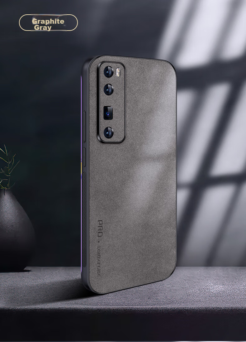 Чехол для телефона Shangsu для Huawei Nova 7 Pro, противоударный, с защитой объектива, из натуральной кожи ягненка, черный