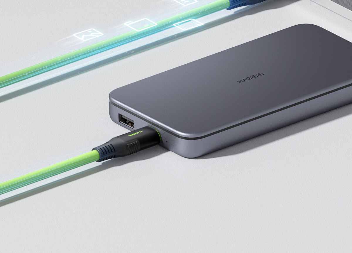 Кабель Hagibis Type-C USB4 Thunderbolt 4, 240 Вт PD, 40 Гбит/с, 8K/60 Гц, 1 м, зеленый
