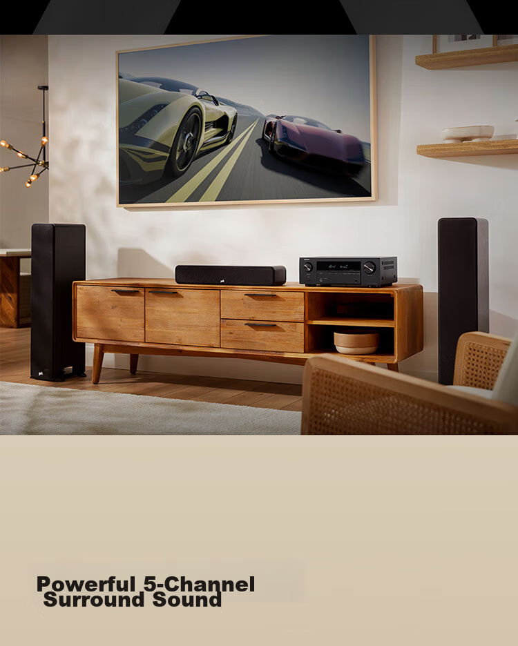 AV-ресивер DENON AVR-X580BT, 5.2-канальный, 8K, Dolby, DTS, Bluetooth, USB, черный