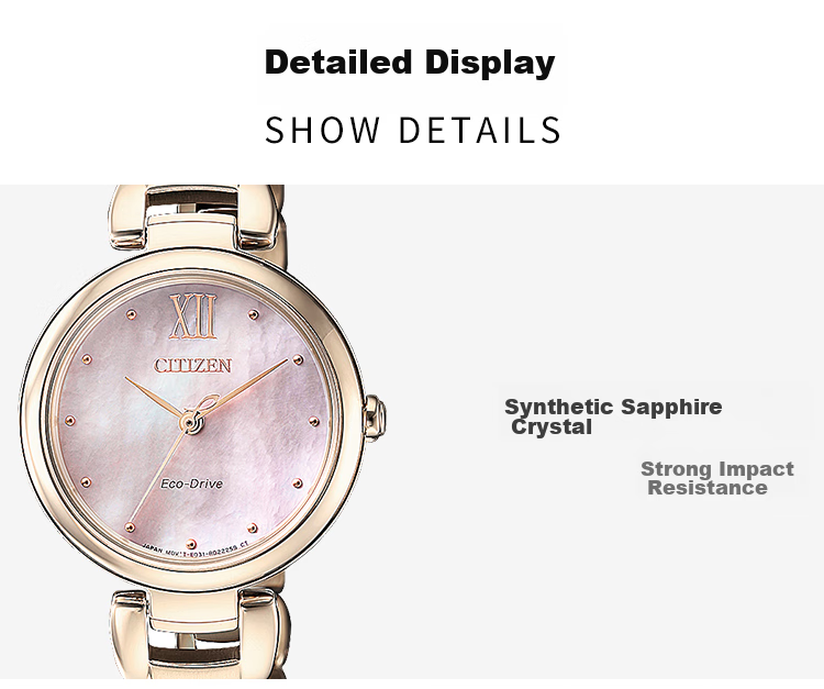 Женские часы CITIZEN L Series, Eco-Drive, стальной браслет, циферблат с матерью дракона, EM0533-82Y