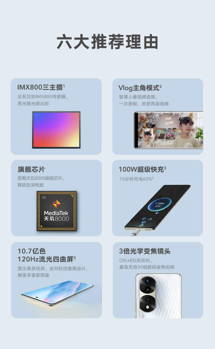 荣耀70 Pro IMX800三主摄 旗舰芯片 100W超级快充 5G手机 12GB+256GB 墨玉青