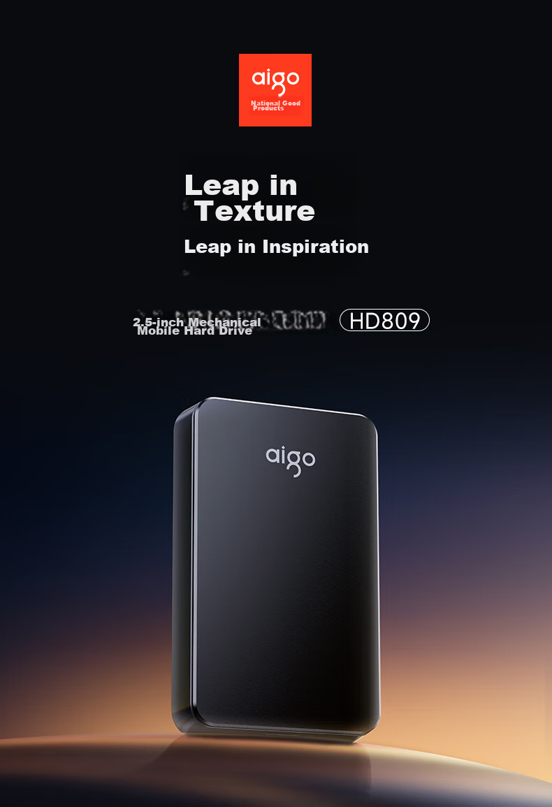 Внешний жесткий диск Aigo HD809, 2 ТБ, USB 3.0, 2.5 дюйма, черный