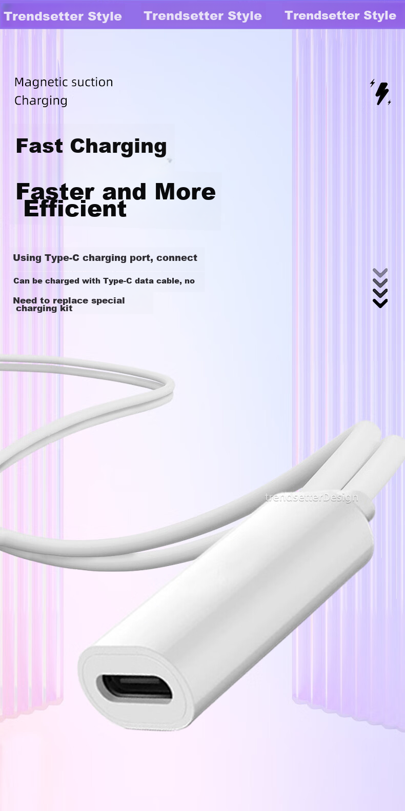 Зарядный кабель Chaofan для Huawei Smart Glasses 2, магнитный, 0.2 м, белый