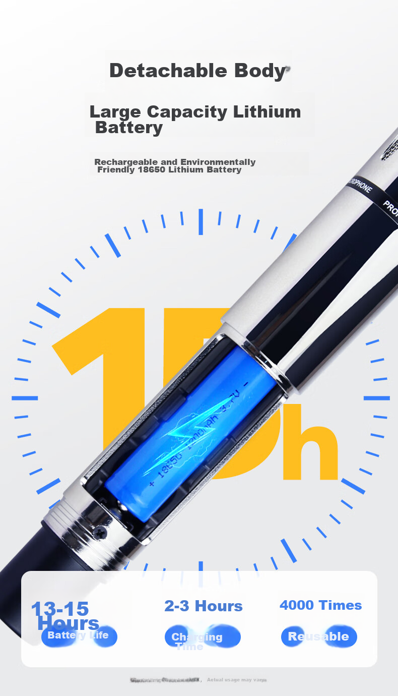 Профессиональный беспроводной микрофон Haomuren для KTV, сцены, конференций, караоке, усилителя звука, анти-обратная связь, металлический, перезаряжаемый, универсальный