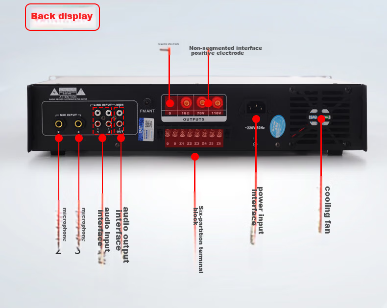 Усилитель SAST ST-619, 200 Вт, Bluetooth, 6 зон, черный