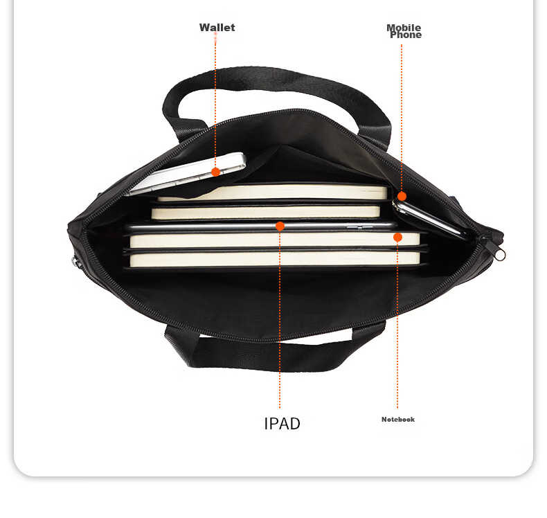 Портфель Deli P05845, черный, 39x29x1.5 см